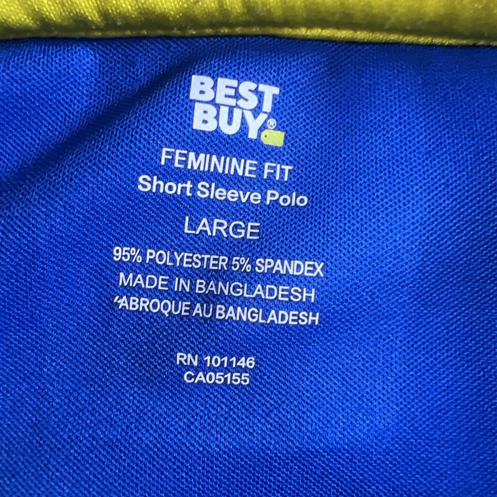 Best Buy Womens Shirt Top‎ Size Large Blue Embroidered Employee Uniform Polo - Picture 3 of 7